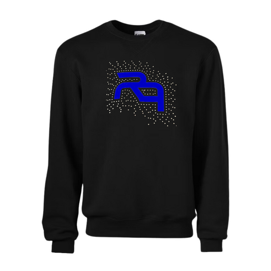 Rhinestone & Glitter Vinyl RA Sweatshirt  - Black