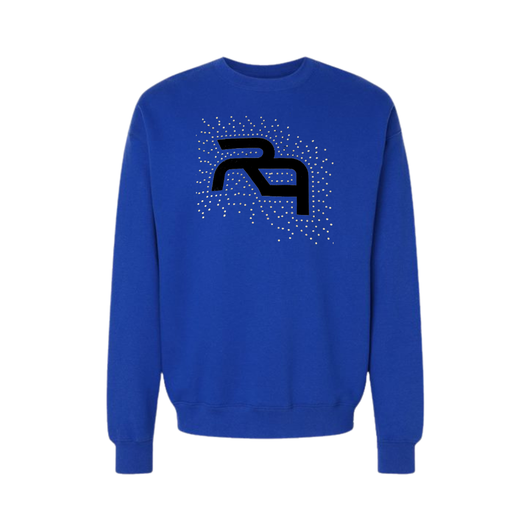 Rhinestone & Glitter Vinyl RA Sweatshirt  - Blue